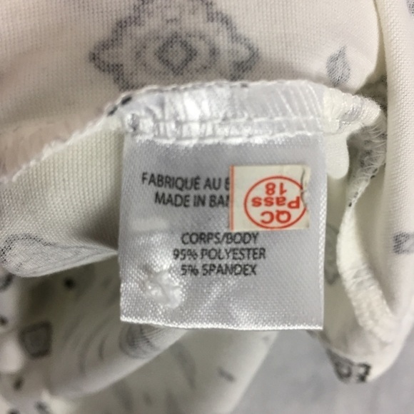 Lily Morgan NEW Quarter Zip Top Sz XL V Neck Roll Tab Sleeves Cream Print - Picture 8 of 11